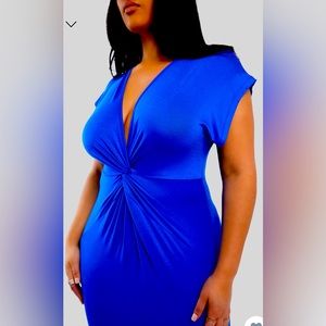 Royal Blue Knotted Bodycon Maxi Dress